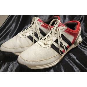 Mens Adidas Adiwear Traxion Red and White Athletic Golf Shoes Size 10.5